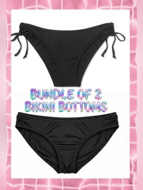 Victoria's Secret and Kona Sol Black Bikini Bottoms - Bundle of 2 in Size S